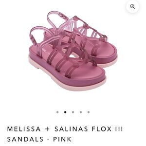 MELISSA + SALINAS FLOX III Pink Knotted Rope Jelly Platform Sandals Size 8
